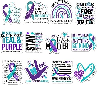 (12pcs-3in) Suicide Prevention Sticker Stickers You Matter Stay Strong Hope