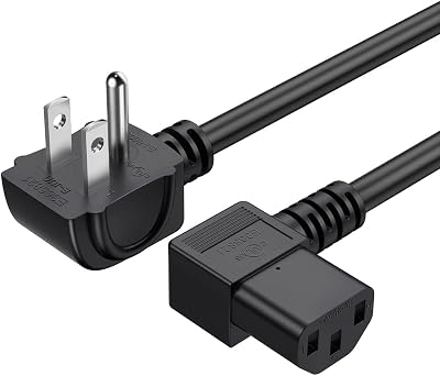 CableCreation 3 Feet Power Cord for NEMA 5-15P to IEC320 C13 Angle Cord
