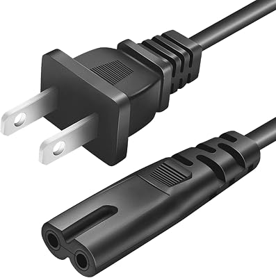 6Ft 2 Prong AC Replacement Power Cord for Small Kitchen Appliances