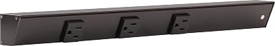 Task Lighting APT Angled Power Strip 18 inch Right, 3 Receptacles, Black