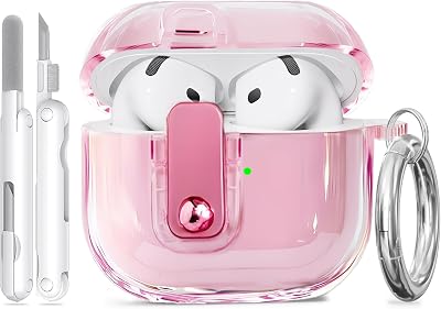 for AirPods 5/4 Case (2026/2024) with Safety Lock, Anti-Lost Clear Case