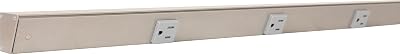 Task Lighting APT Series Tamper Resistant Under-Cabinet Angled Power Strip Track with Slim Single Outlets | 42" | Satin Nickel