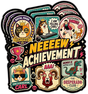 New Achievement Sticker Sassy LitRPG Dungeon Crawler Fan Princess Donut Vinyl Decal Waterproof Laptop Water Bottle Car Window Bumper Reader Humor Gift