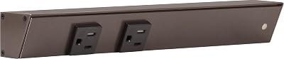 Task Lighting APT Angled Power Strip 12 inch Right, 2 Receptacles, Bronze