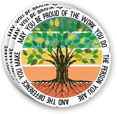 (3Pcs) May You Be Proud of The Work You Do The Person You are The Difference You Make Sticker Inspirational Sayings Motivational Vinyl Decals for Tumbler Laptop Water Bottles Books Phone -Size 3x3