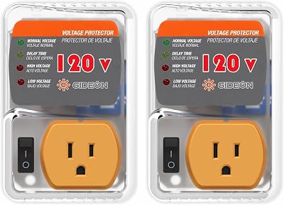 [ETL Listed] GIDEON Appliance Surge Protector, Single Outlet Voltage Protector for Refrigerator, Air Conditioner & Washing Machine, Adjustable Over & Under Voltage Protection, 120V, 15A, 1800W