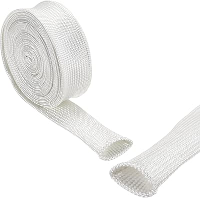 uxcell Insulation Braid Sleeving 3mm/0.12 Inch-3m/10 Feet White