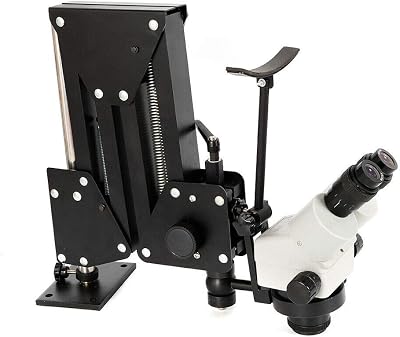 Stereo Microscope 7X-45X Magnification Continuous Zoom Multi-Directional Micro-Setting Microscope with Hard Aluminum Alloy Stereo Microscope Stand Braket Jewelry Microscope Stand Jewelry Tool (77mm)