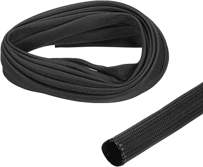 uxcell Insulation Cable Protector 12mm/0.5 Inch-5m/16 Feet Black