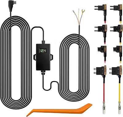 WOLFBOX USB C Acc Hardwire Kit for G850PRO/G840S/G900/G850/G930/G840H/i07/i17/X5/X3/X3 PRO/X5DUO, Hard Wire Car Charger Cable Kit 12V- 24V to 5V for Dash Cameras with Battery Drain Protection