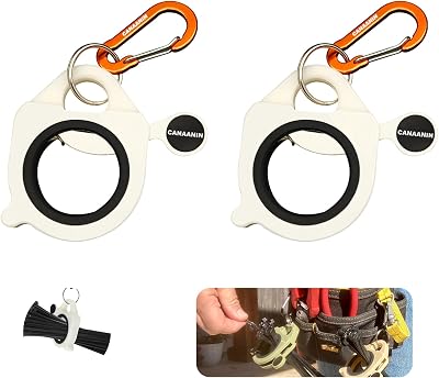 CANAANIN Zip Tie Holder Cable Tie Holder Heavy-Duty Colored Upgraded Carabiner Clip for Tool Belt Organized Strong Efficient for Electrician Tool Storage Reusable Portable(White, 2 Piece)