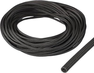 uxcell Insulation Cable Protector 3.5mm/0.14 Inch-20m/66 Feet Black