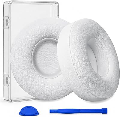 Replacement Ear Pads for Beats Solo 2 & Solo 3 Wired & Wireless Headphones, Ear Cushions, Ear Cups Cover Repair Parts (White)