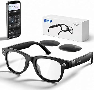 DPVR G6 AI Smart Glasses with Camera and Bluetooth, 8MP Smart Sunglasses