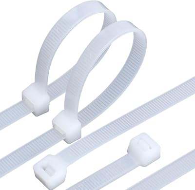 White Zip ties 20 inch Heavy duty 60 pieces Large Plastic Cable tie wraps