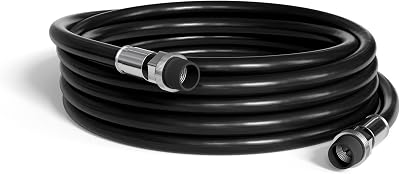 THE CIMPLE CO - RG6 Coaxial Cable 12 FT Outdoor - Indoor/Outdoor Dual Shielded Coax Cable for Satellite TV Antennas, Internet, CATV - Watertight Coax with Rubber Boots 12 Feet (3.6 Meters), Black