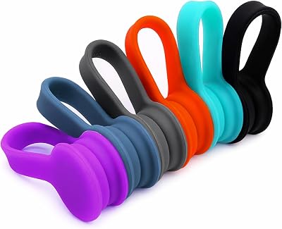 Viaky Magnetic Cable Ties 6-Pack,Silicone Cable Straps,Multicolor