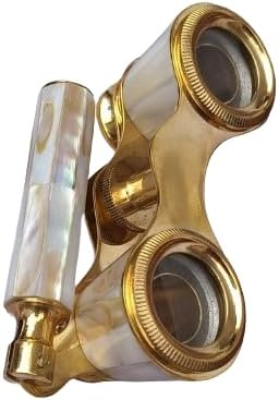 Battle Armour Personalized Mother of Pearl Brass Opera Glasses - Functional Spyglass Scope - Unique for Couples