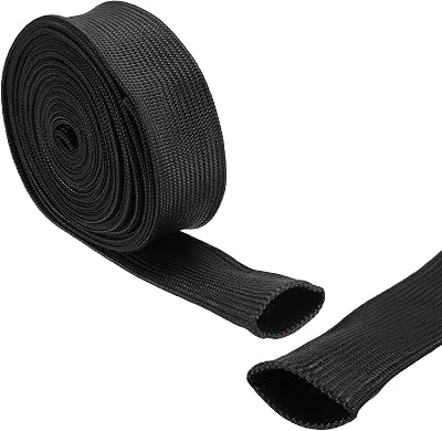 uxcell Insulation Cable Protector 35mm/1.38 Inch-5m/16 Feet Black