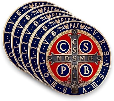 (5 PCS) St Benedict Medal Catholic Sticker 3 inch, Saint Benedict Stickers, Christian Religious God Faith Waterproof Vinyl Decal for Laptop, Water Bottles, Car, Helmet Gifts