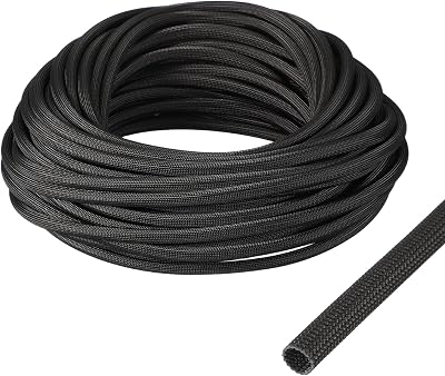 uxcell Insulation Cable Protector 6mm/0.24 Inch-20m/66 Feet Black