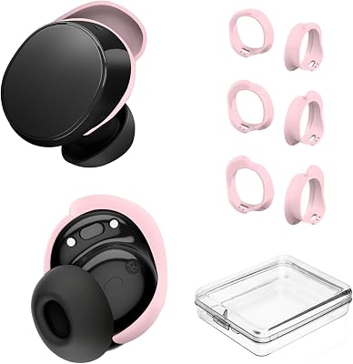 [3 Pairs] Ear Tips Covers for Bose New QuietComfort Earbuds (2024), Silicone Sport Ear Hook Cover Accessories for Bose New QC Earbuds, Anti-Slip Replacement Eartip Fit Kit (S,M,L) (Pink)