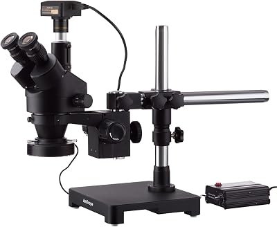 AmScope SM-3TYY-80MB-10M3-B 135X Black Trinocular Stereo Zoom Microscope