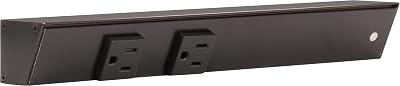 Task Lighting APT Angled Power Strip 12 inch Right, 2 Receptacles, Black