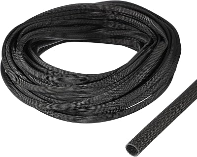 uxcell Insulation Cable Protector 7mm/0.28 Inch-15m/49 Feet Black